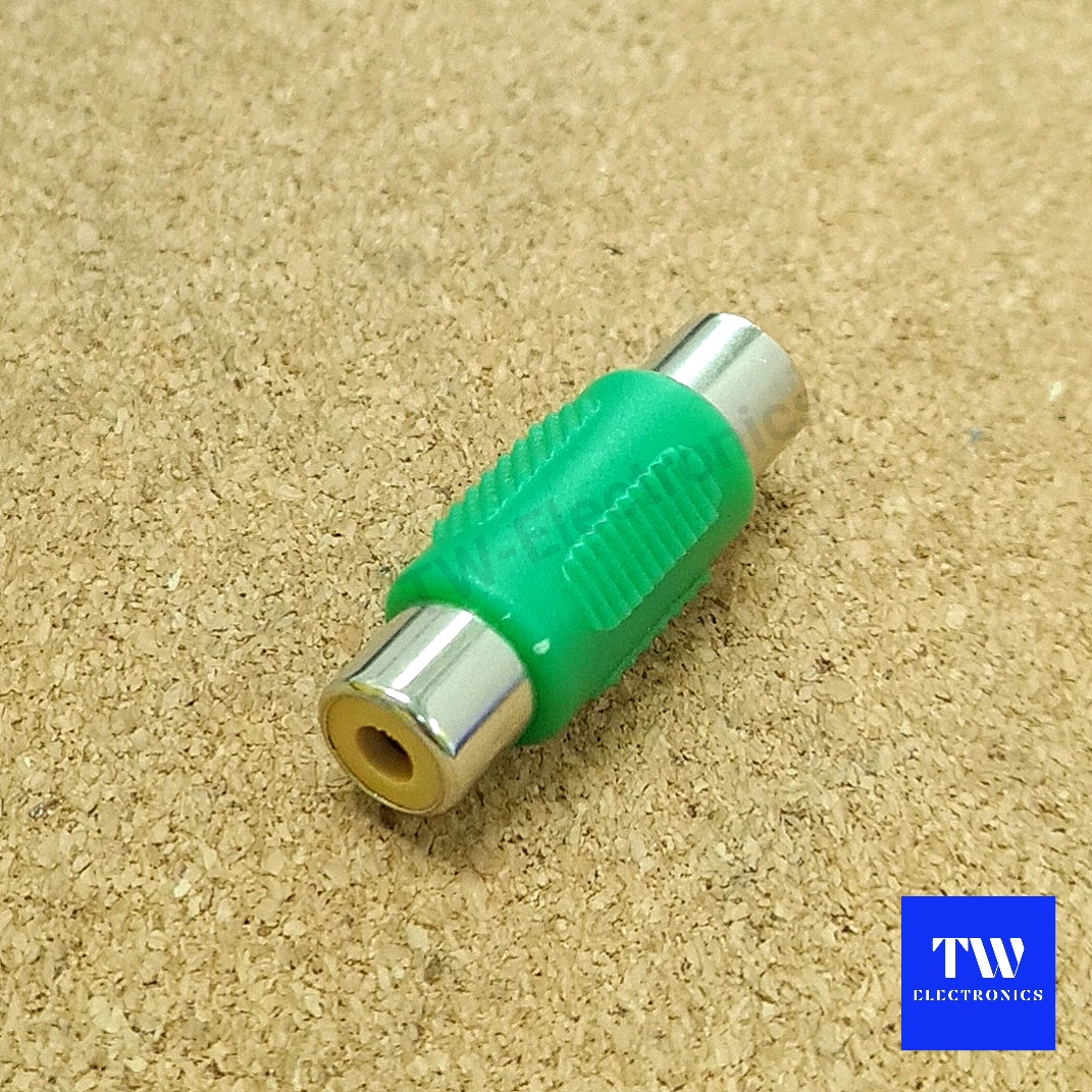 ตัวต่อกลางRCA (ตัวเมียหัว-ท้าย) สีเขียว