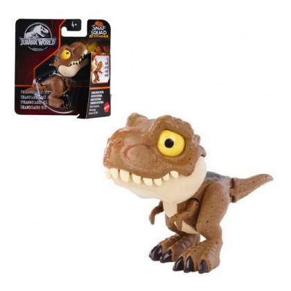 Mattel Jurassic World Snap Squad Attitudes Tyrannosaurus Rex (GXW62) แมทเทล จูราสสิค เวิลด์ ของเล่นแอ็กชั่นฟิกเกอร์ไดโนเสาร์ ไทแรนโนซอรัส เร็กซ์ (ที. เร็กซ์) สีน้ำตาล