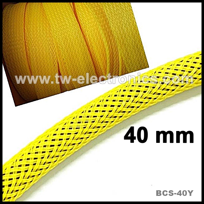 สายถัก 40 mm (สีเหลือง) / BCS-40Y