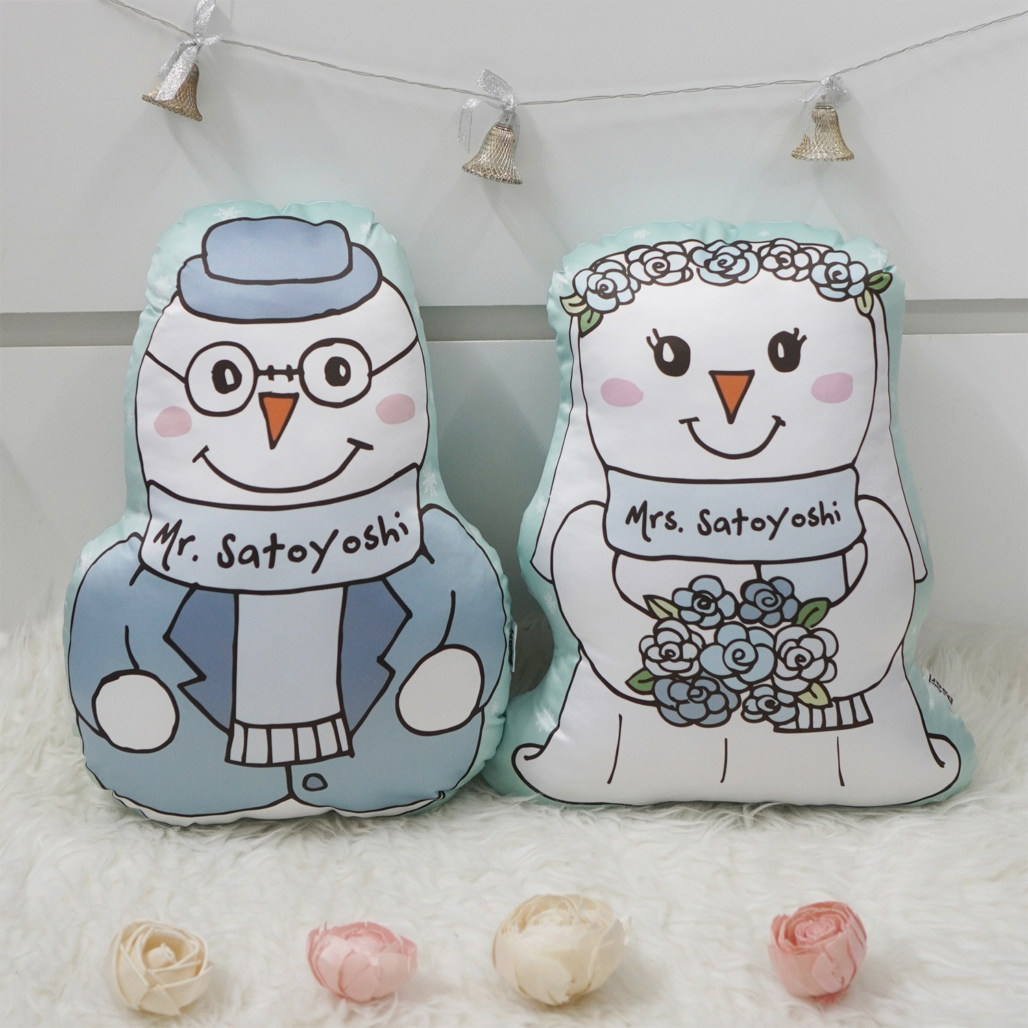 หมอนลาย Snowman - Bride and Groom (ราคาต่อใบ)