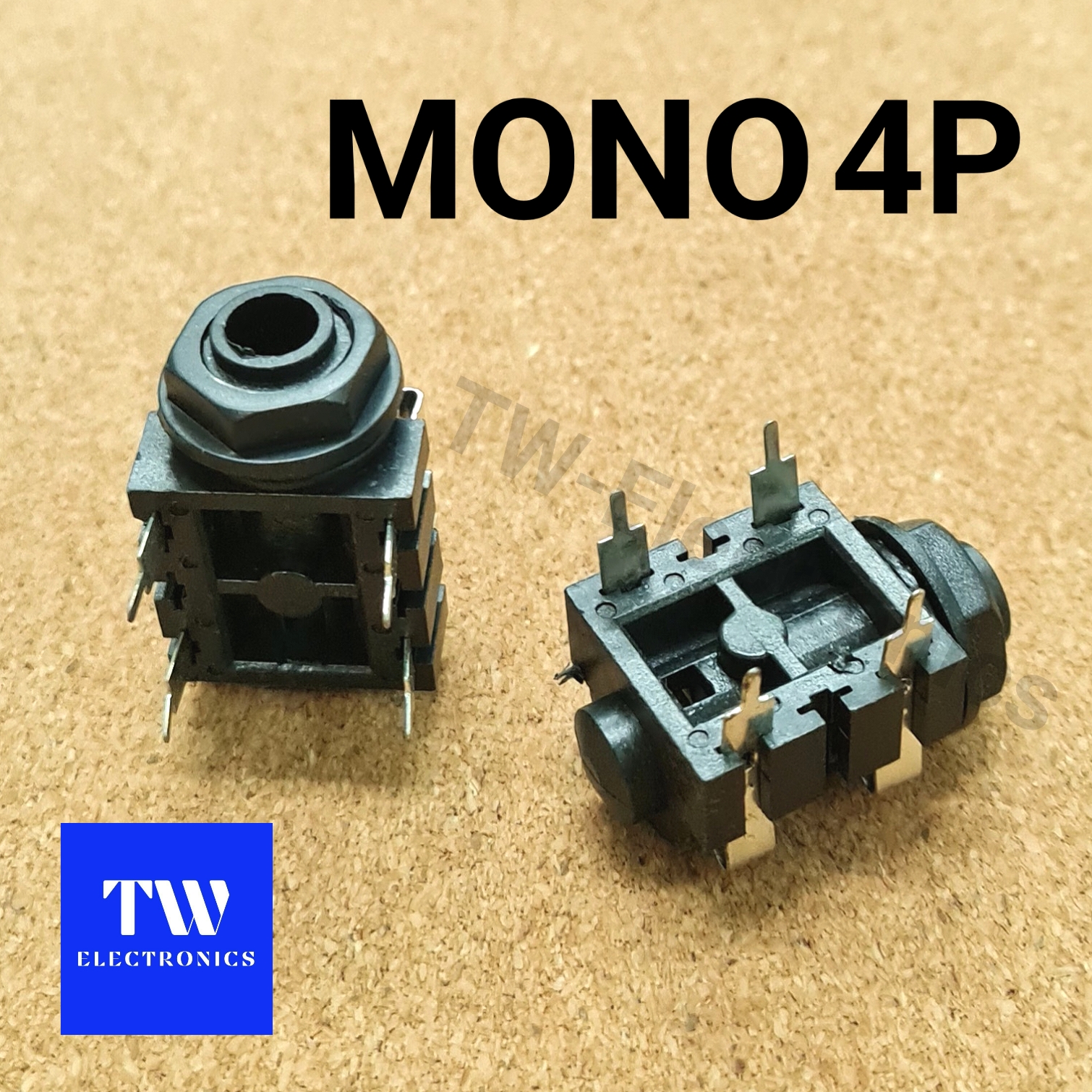 แจ็คโฟนโมโน 6.35 (1/4") ลงปริ้นท์ 4 ขา / MOB01B