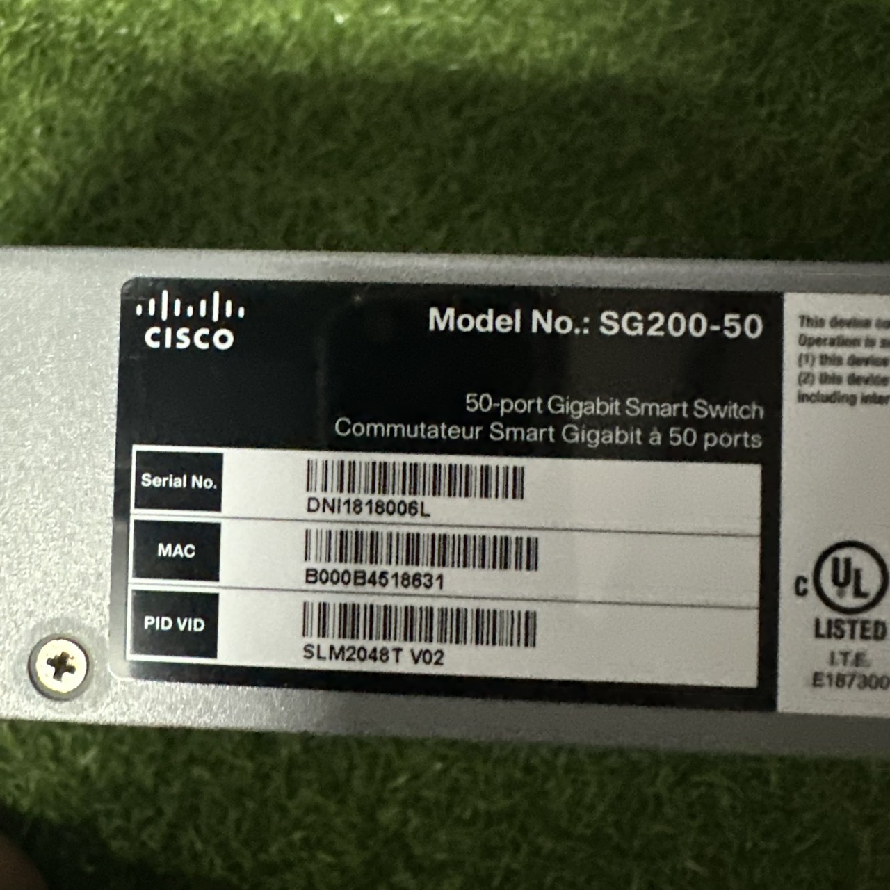 สวิตซ์ Cisco SG200-50 Smart Switch 50-Port Gigabit 2 combo Mini-GBIC Layer 2