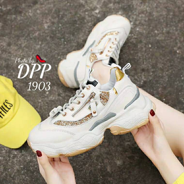 รองเท้าผ้าใบแฟชั่นทรงSportแต่งกลิตเตอร์