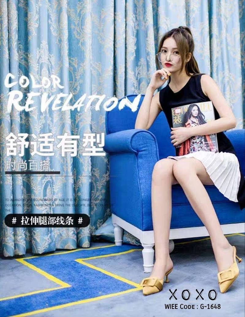 รองเท้าคัทชูเปิดส้นซาติน (สีเขียว)