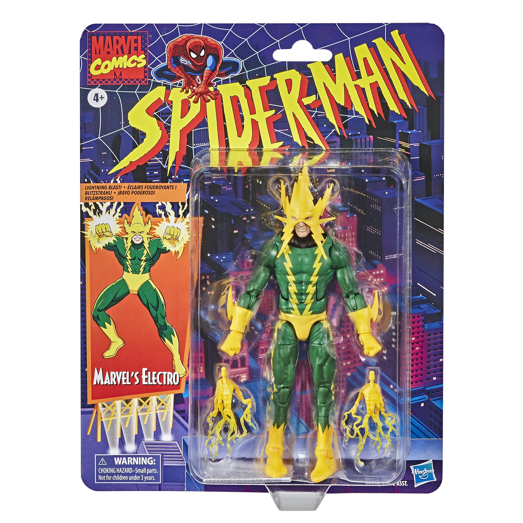 Hasbro Marvel Legends Retro Collection Electro 6-inch Figure ฮาสโบร มาร์เวล เลเจนด์ ซีรี่ย์ส หุ่นโมเดลฟิกเกอร์ อิเล็คโทร ขนาด 6 นิ้ว ลิขสิทธิ์แท้