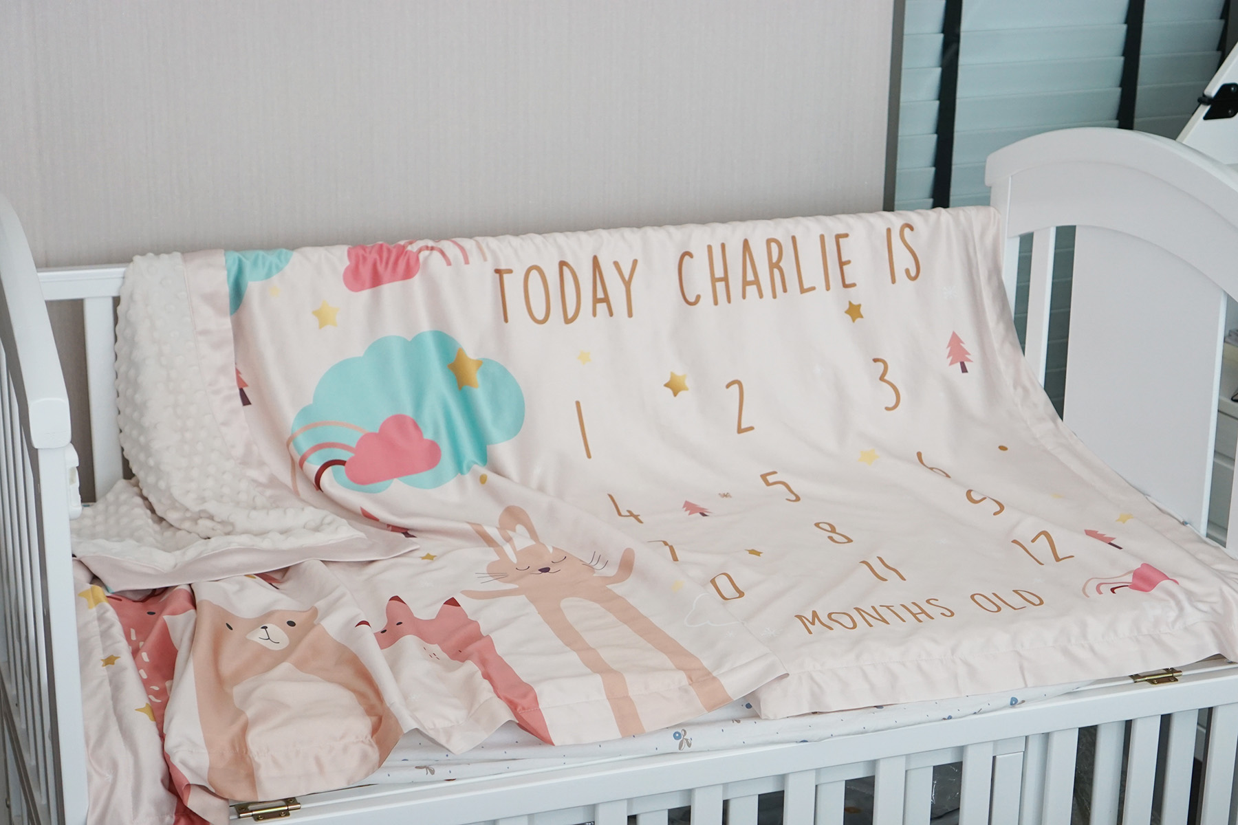 ผ้าห่ม Milestone ลาย Woodland - Beige