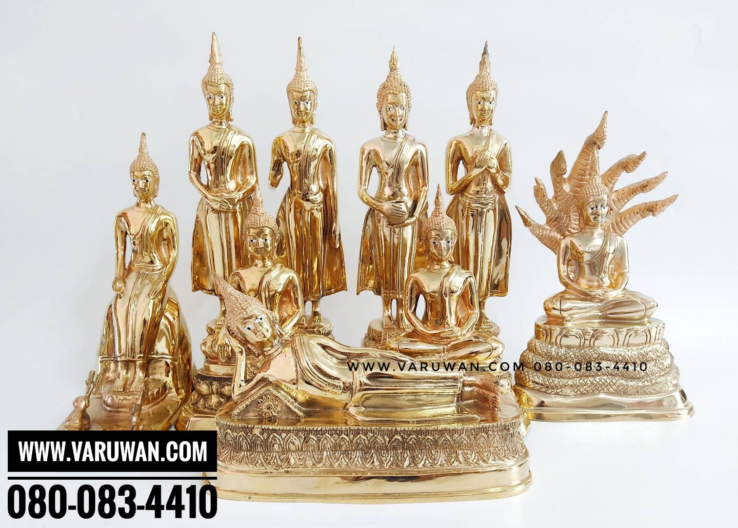 พระประจำวันทองเหลืองขัดเงา พิมพ์ 5 นิ้ว