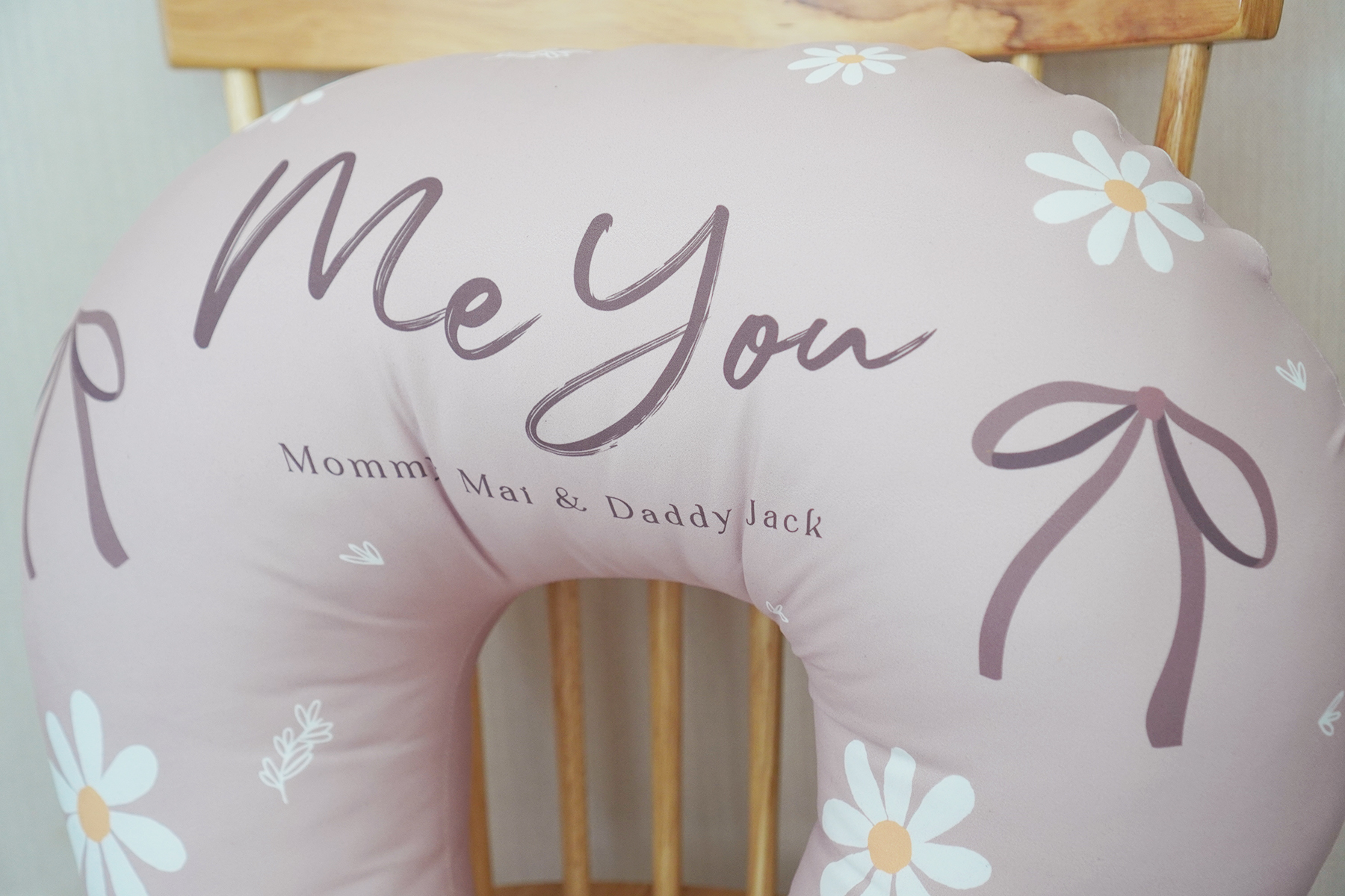 ชุดของขวัญเด็กแรกเกิด NP2 ผ้าคลุมให้นม รุ่น 3in1 + หมอนรองให้นม ลาย Daisy - Brown