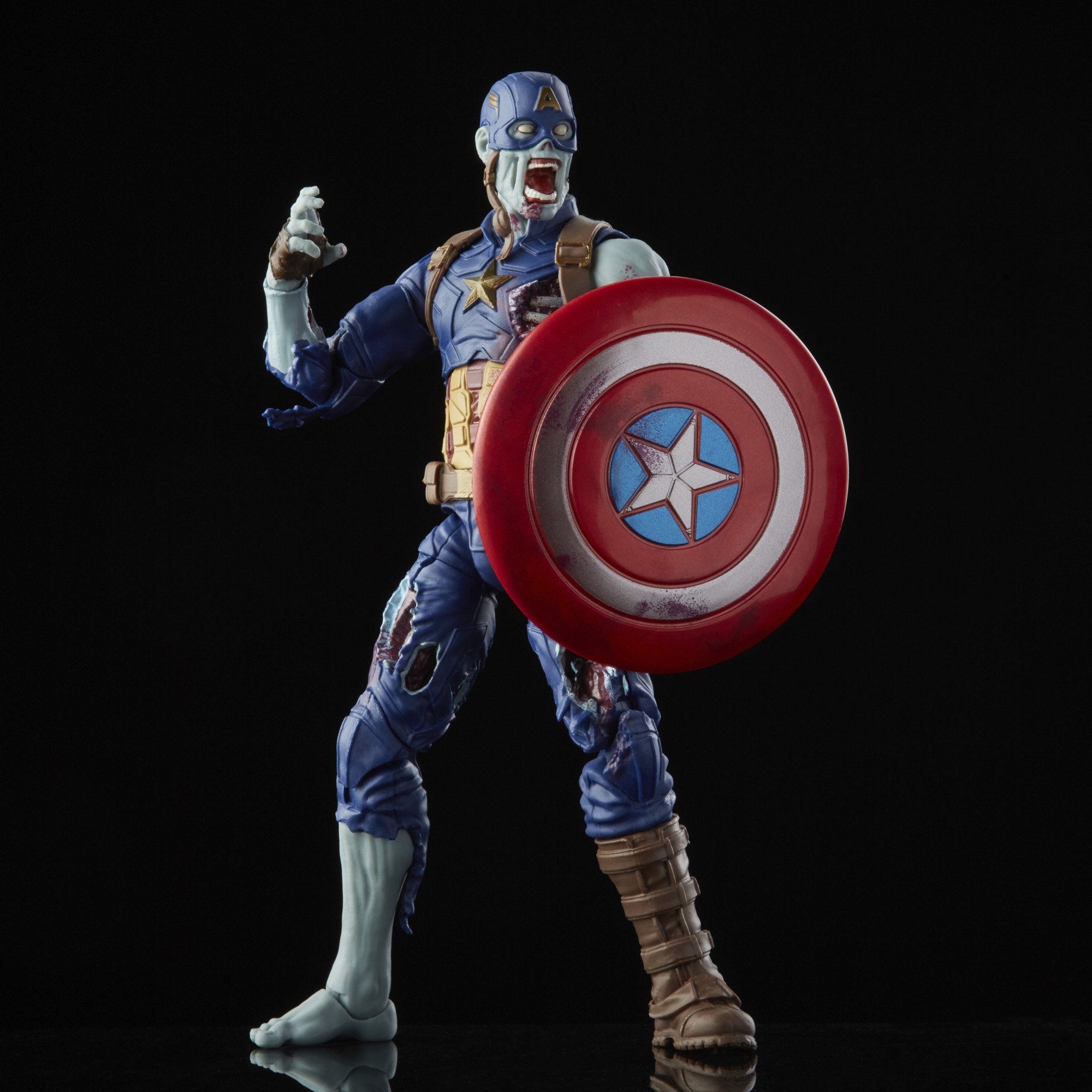 Hasbro Marvel Legends Series What If Zombie Captain America 6-inch Figure ฮาสโบร มาร์เวล เลเจนด์ ซีรี่ย์ส หุ่นโมเดลฟิกเกอร์ วอท อีฟ ซอมบี้ กัปตัน อเมริกา ขนาด 6 นิ้ว ลิขสิทธิ์แท้