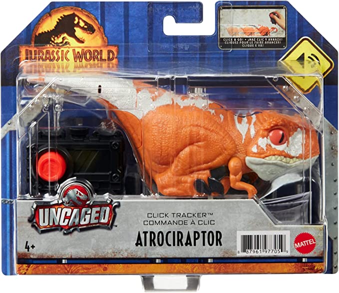Mattel Jurassic World Uncaged Click Tracker Atrociraptor (GYN42) แมทเทล จูราสสิค เวิลด์ ของเล่นแอ็กชั่นฟิกเกอร์ไดโนเสาร์ อโทรซิแรปเตอร์ สีส้มแครอท