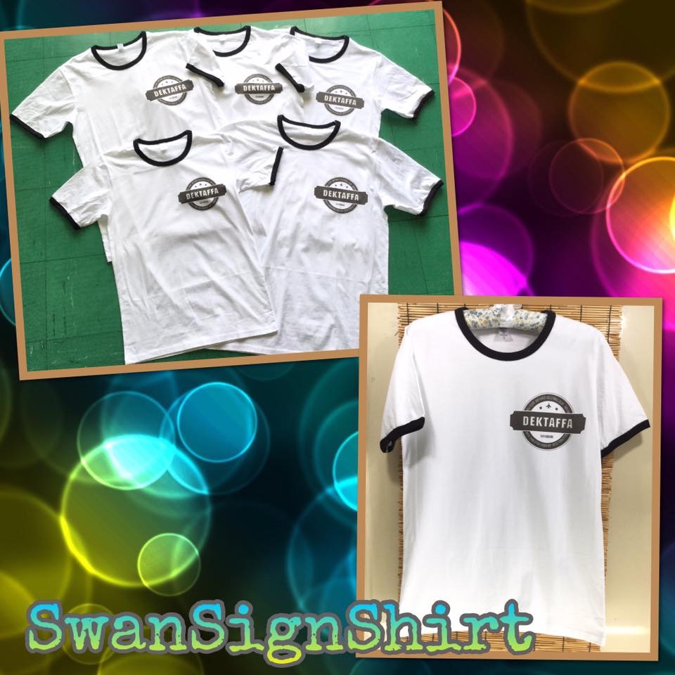 เสื้อยืด คอกุ๊น สกรีนลาย
