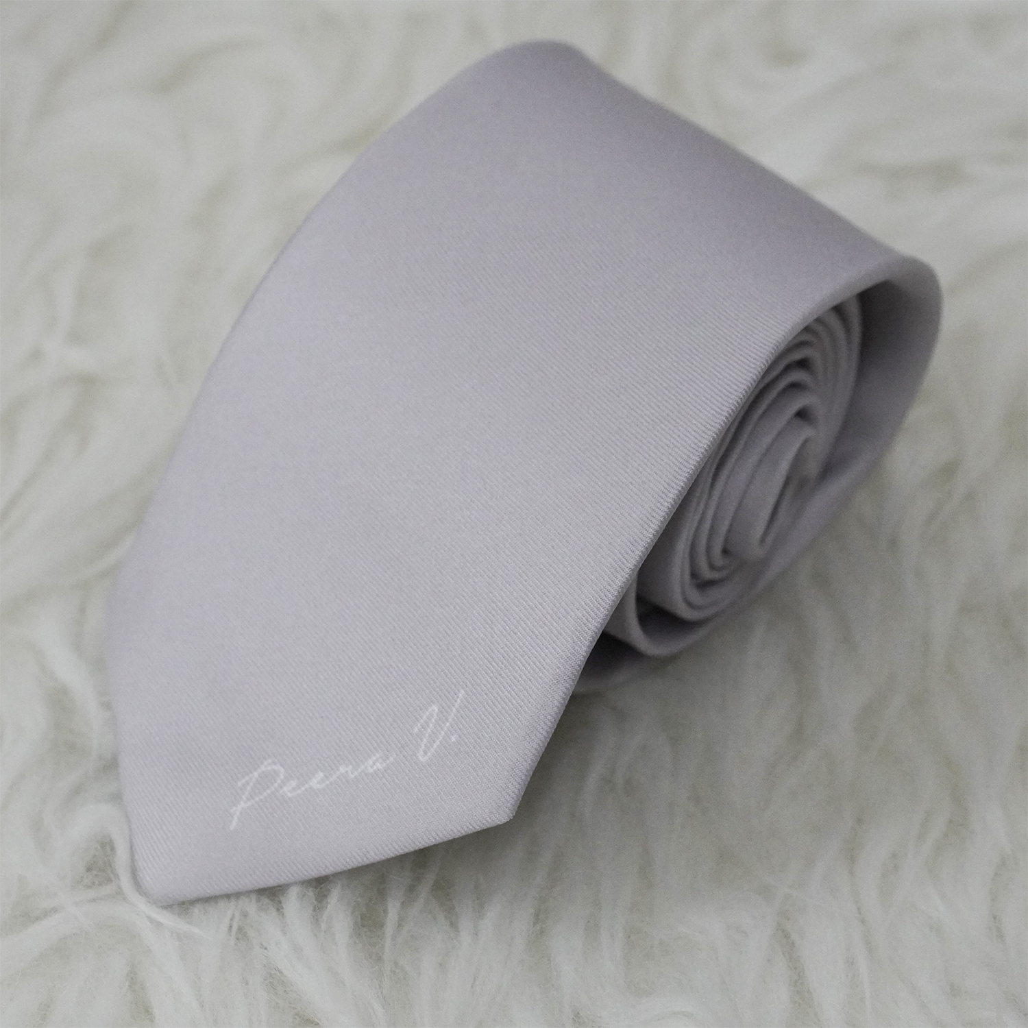 เนคไท สั่งทำใส่ชื่อ ขนาด 3" - Minimal - Silver