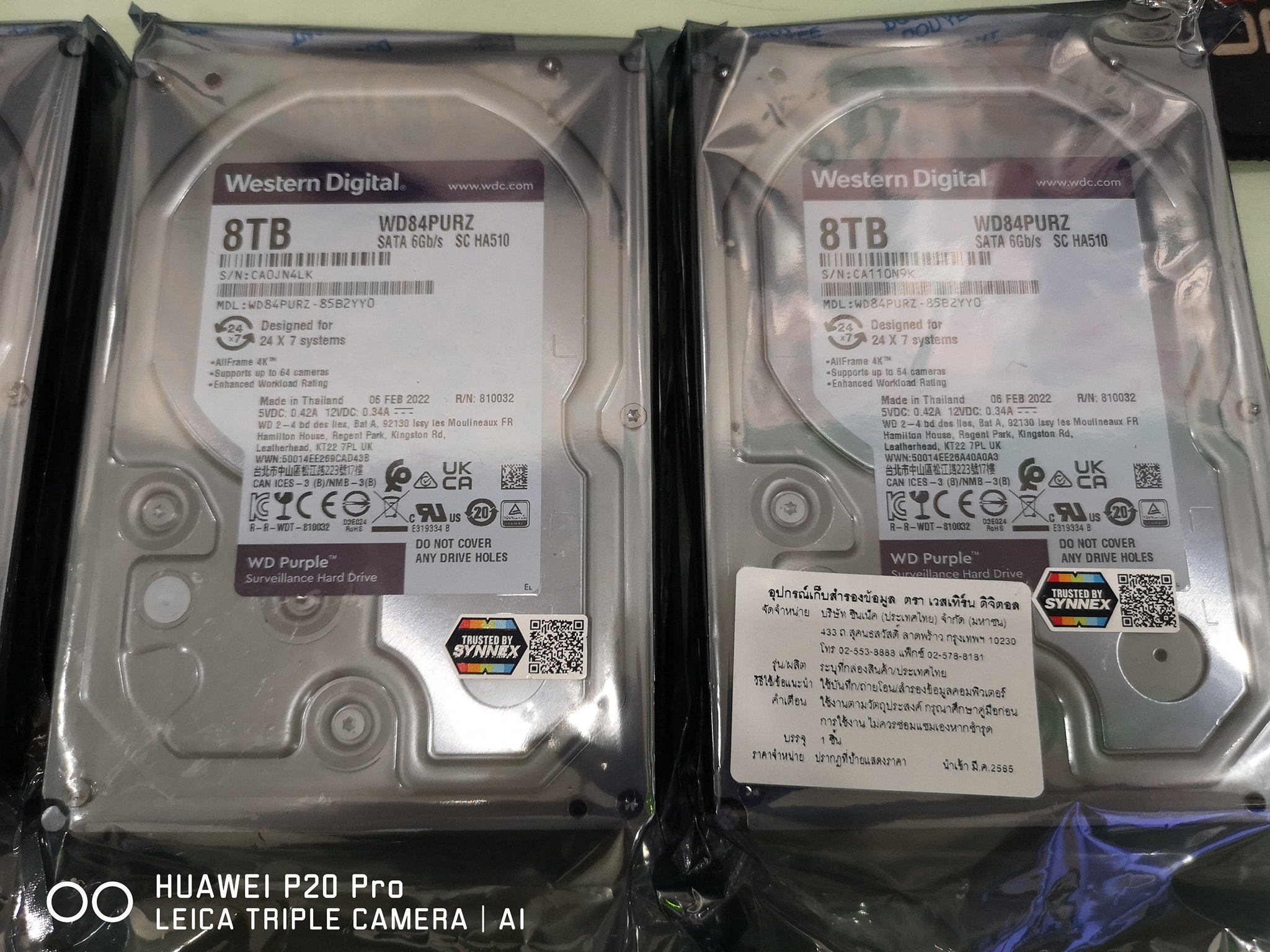 8TB. WD Purple WD84PURZ ของใหม่ รับประกัน Synnex เกือบ3 ปีเต็ม 02/2025