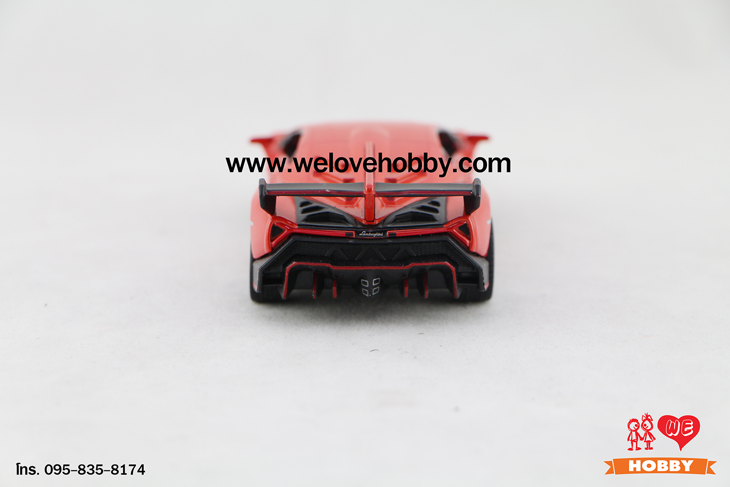 โมเดลรถซุปเปอร์ คาร์ Lamborghini Veneno สีส้ม Scale 1:36