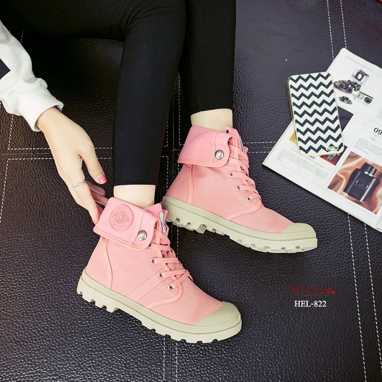 รองเท้าผ้าใบแคนวาสพับได้ (สีฟ้า)