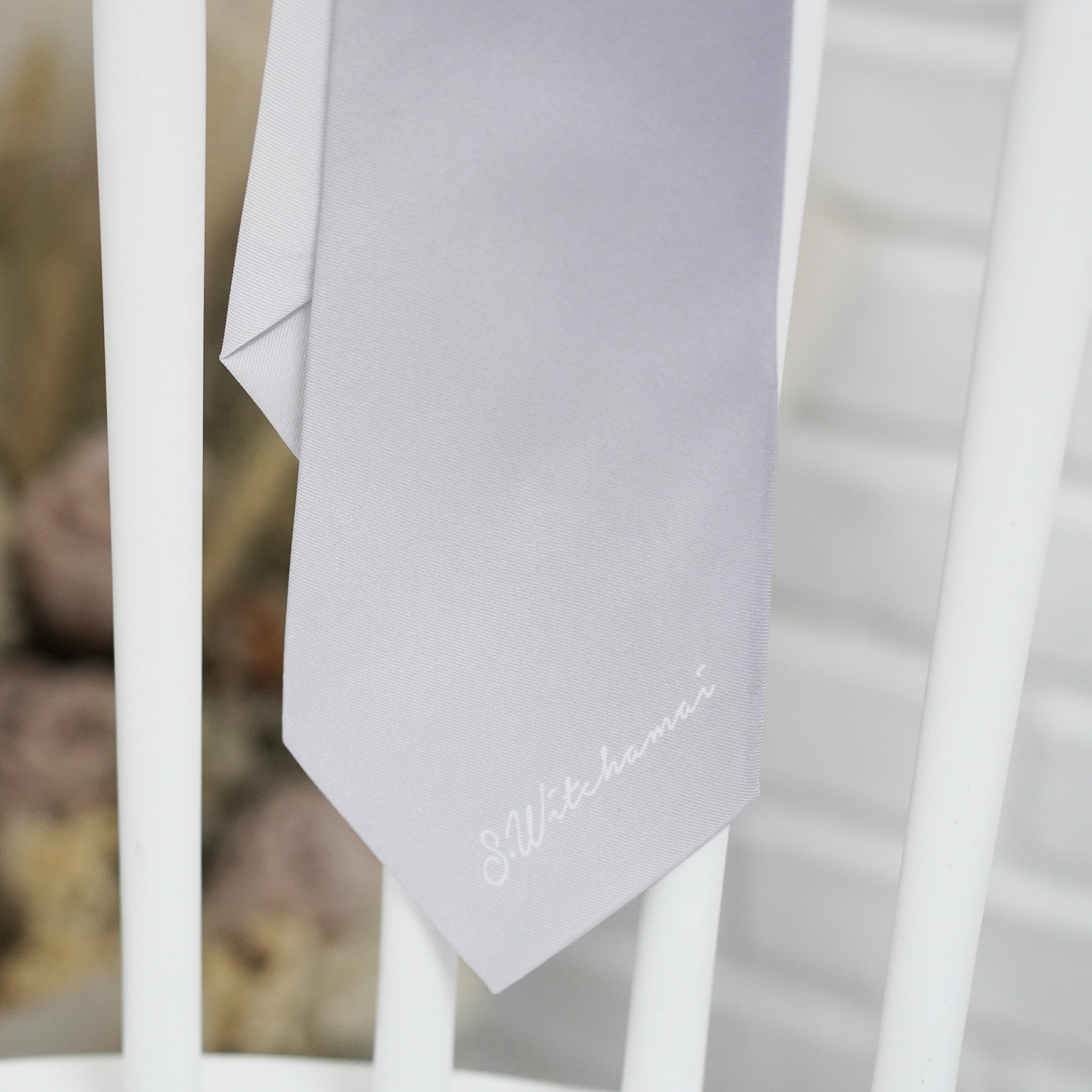 เนคไท สั่งทำใส่ชื่อ ขนาด 3.5" - Minimal - Silver