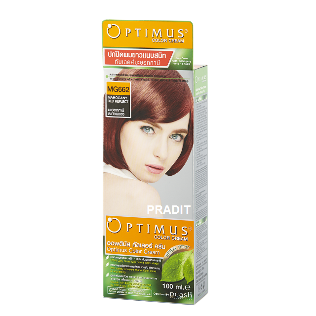 Optimus Color Cream ออพติมัส คัลเลอร์ ครีม เบอร์MG662 สีมะฮอกกานีสะท้อนแดง 100 มล 235 กรัม