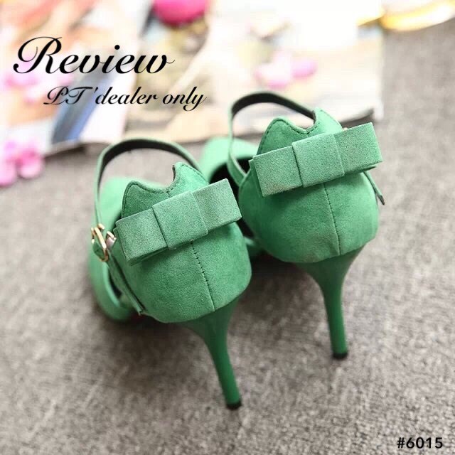 พร้อมส่ง : รองเท้าส้นเข็ม Style Zara (สีเขียว)