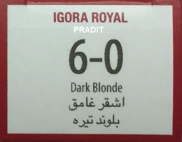 Schwarzkopf Igora Royal ครีมย้อมผม อีโกร่า รอยัล เบอร์6-0 สีบลอนด์เข้ม (60ml) 80 กรัม