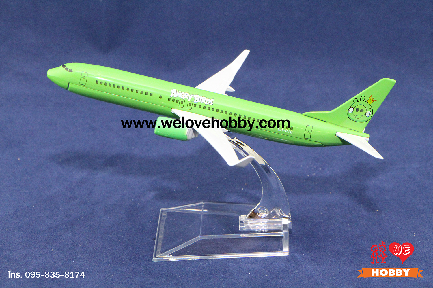โมเดลเครื่องบิน Nok Air นกแอร์ ลาย Angry Birds สีเขียว ประเทศไทย