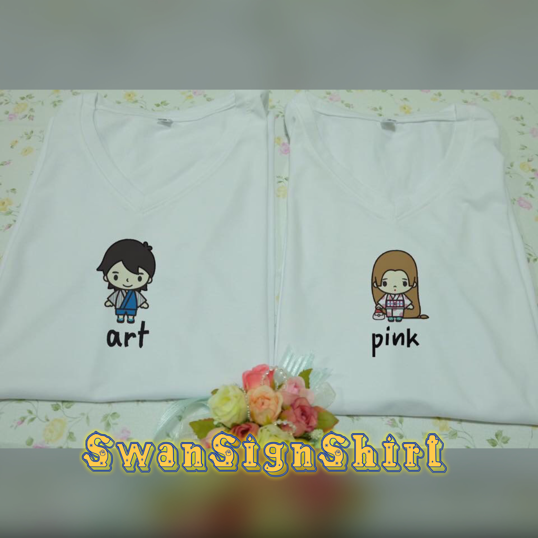 ลายตัวอย่าง เสื้อคู่ ตัวการ์ตูน