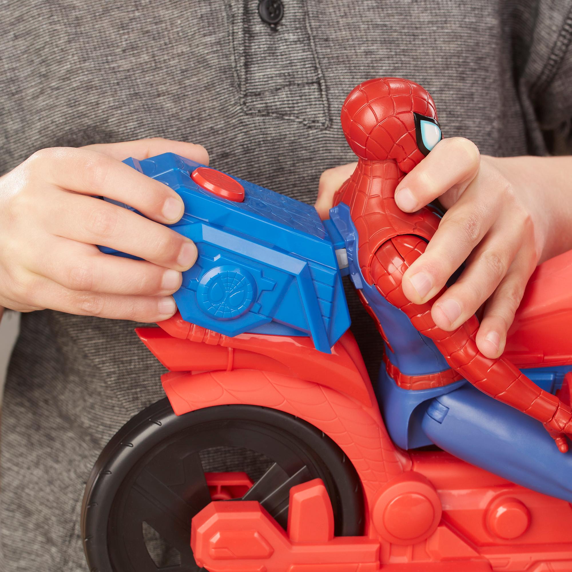 Hasbro Marvel Titan Hero Series Spider-Man Figure with Power FX Cycle Plays Sounds and Phrases ฮาสโบร มาร์เวล หุ่นโมเดลฟิกเกอร์ สไปเดอร์แมน ขนาด 12 นิ้ว มีเสียง พร้อมมอเตอร์ไซด์ ลิขสิทธิ์แท้
