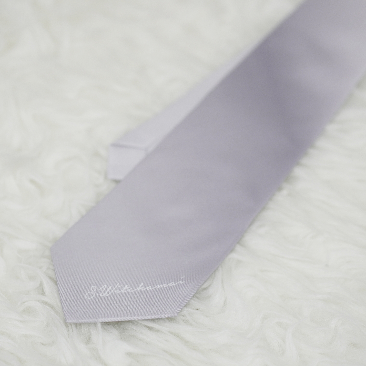 เนคไท สั่งทำใส่ชื่อ ขนาด 3.5" - Minimal - Silver