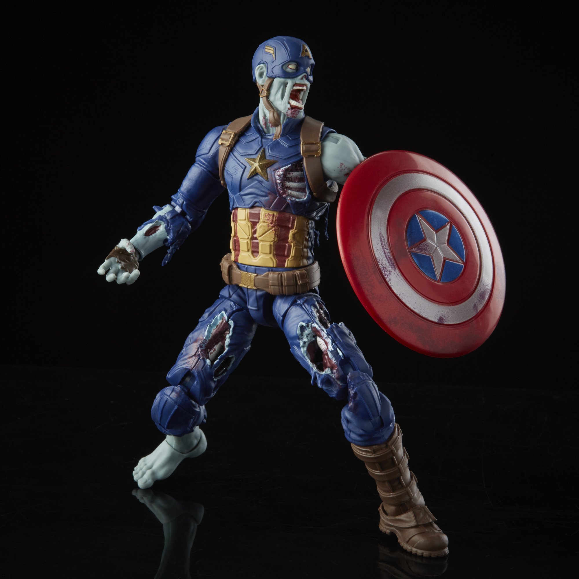 Hasbro Marvel Legends Series What If Zombie Captain America 6-inch Figure ฮาสโบร มาร์เวล เลเจนด์ ซีรี่ย์ส หุ่นโมเดลฟิกเกอร์ วอท อีฟ ซอมบี้ กัปตัน อเมริกา ขนาด 6 นิ้ว ลิขสิทธิ์แท้