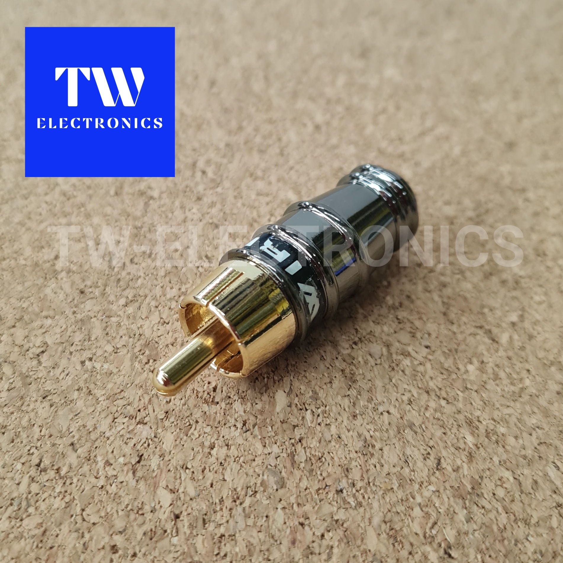 RCA ตัวผู้ ตัวสั้น (สาย 4mm) / คาดสีดำ