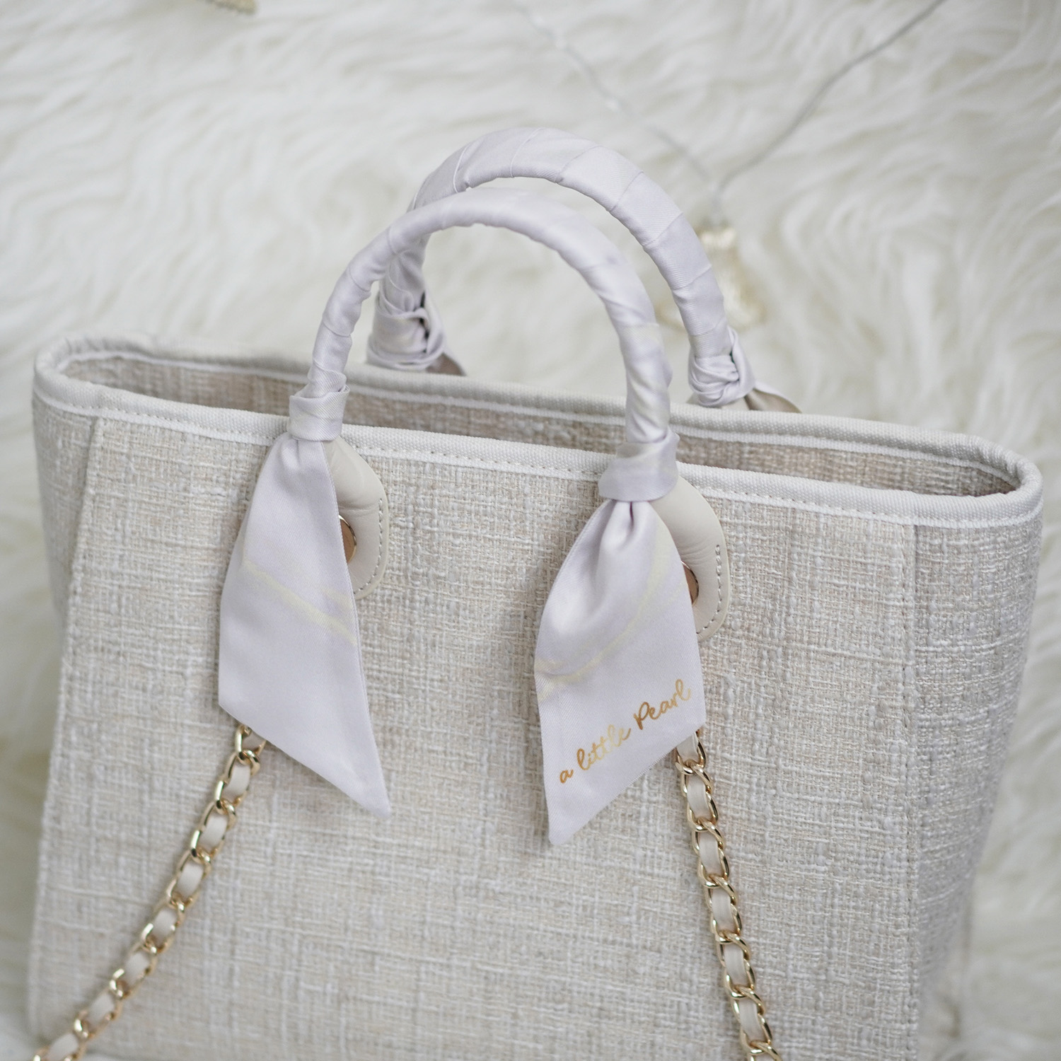 ผ้าพันหูกระเป๋า Marble - Gold