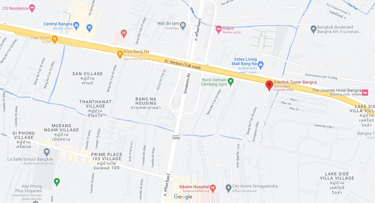 อาคารอินเตอร์ลิ้งค์ ทาวเวอร์ บางนา (INTERLINK TOWER BANG NA) พื้นที่สำนักงานออฟฟิศให้เช่าติดถนนบางนา-ตราด