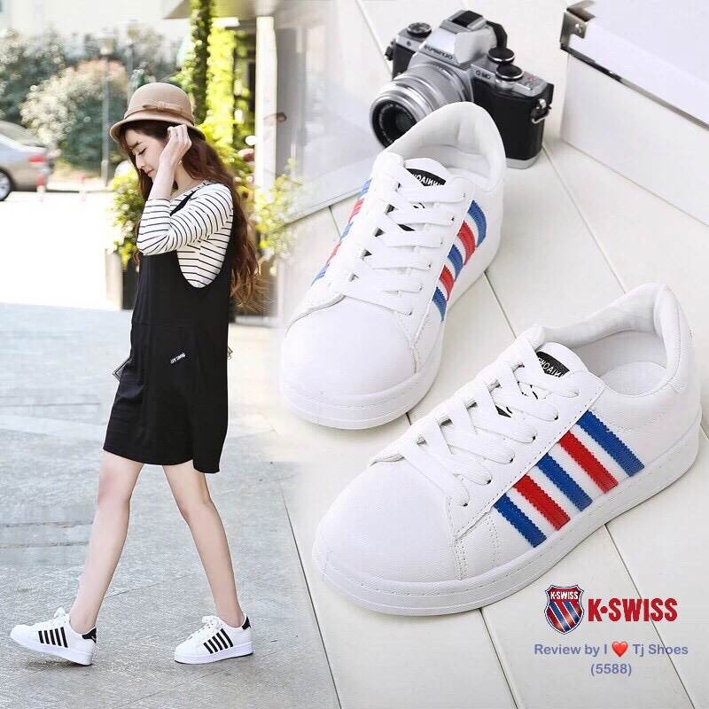 รองเท้าผ้าใบ Style K Swiss (แดงน้ำเงิน)