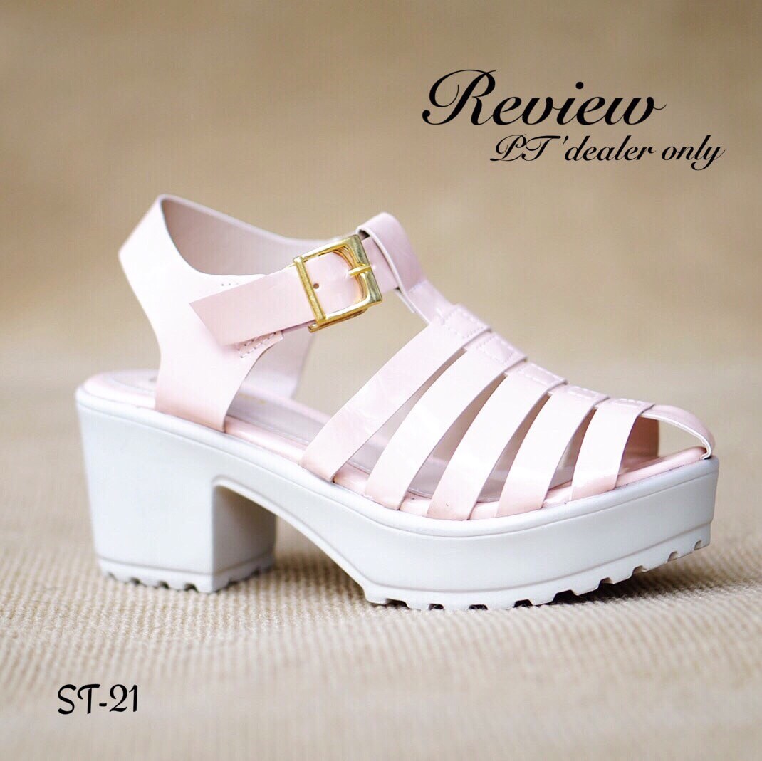 รองเท้าหน้าสานหนังแก้ว (สีชมพู)