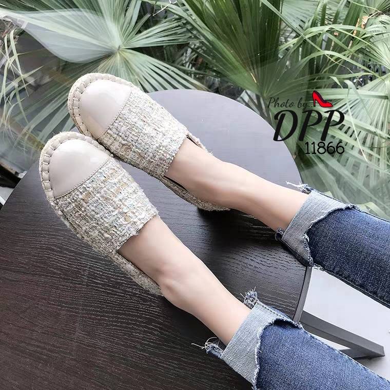 รองเท้า Slipper ผ้าทวิส (สีครีม)