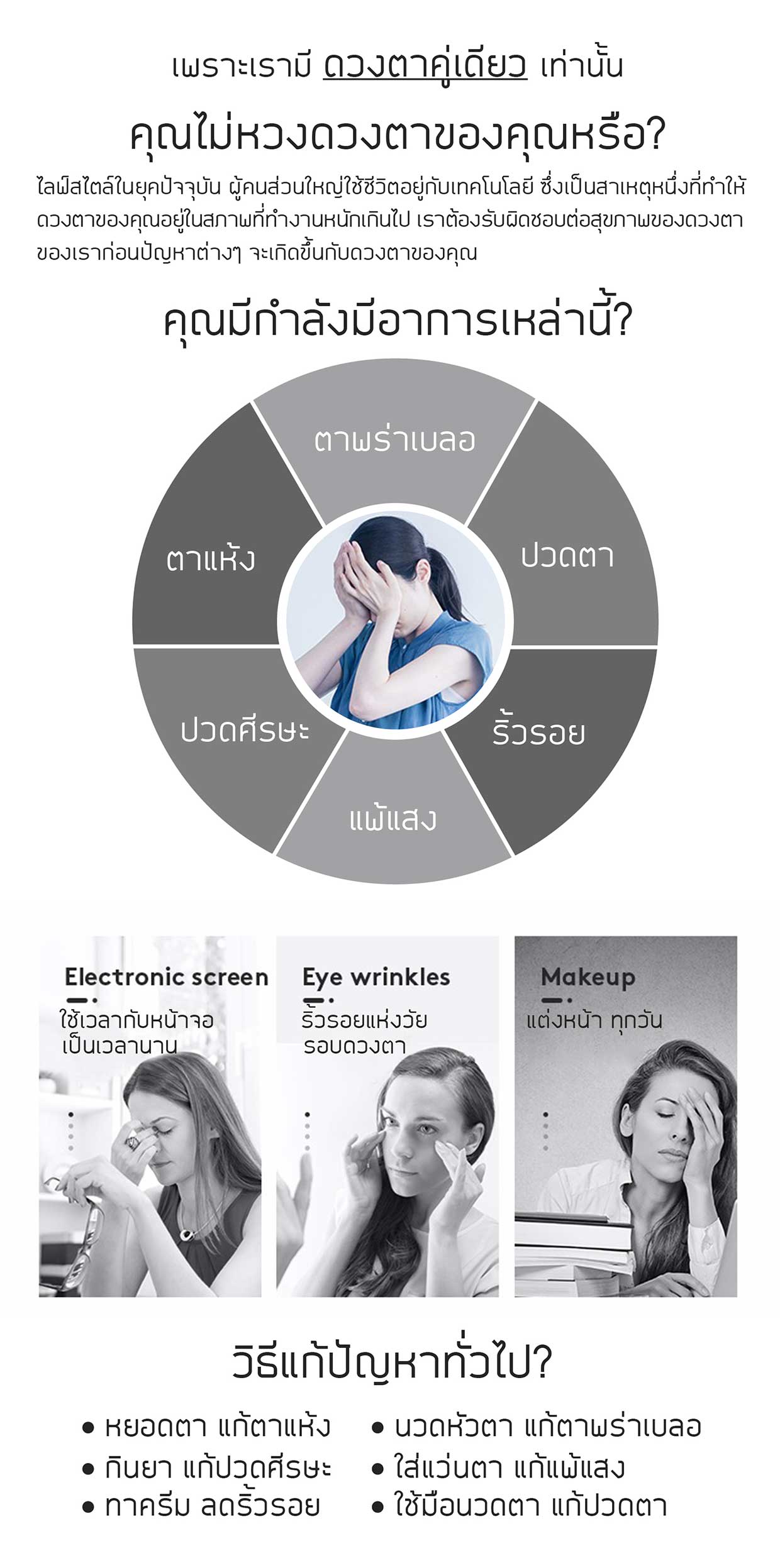 ปวดตา ตาล้า วิธีแก้ปวดตา