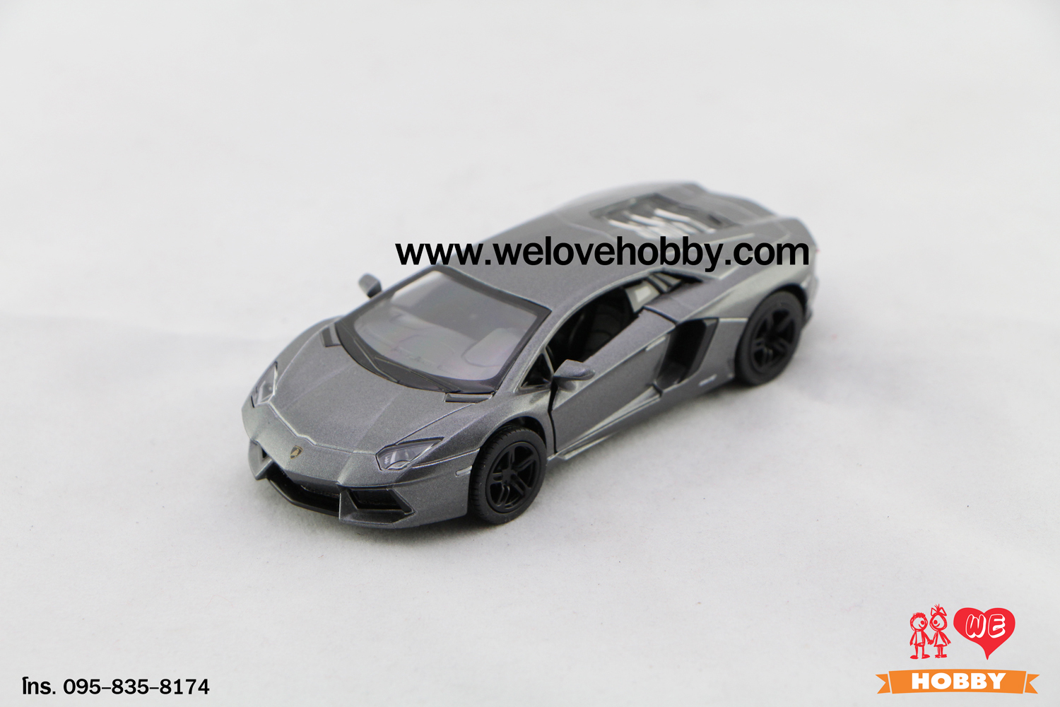 โมเดลรถ Lamborghini Aventador LP700-4 สีเทา Scale 1:38