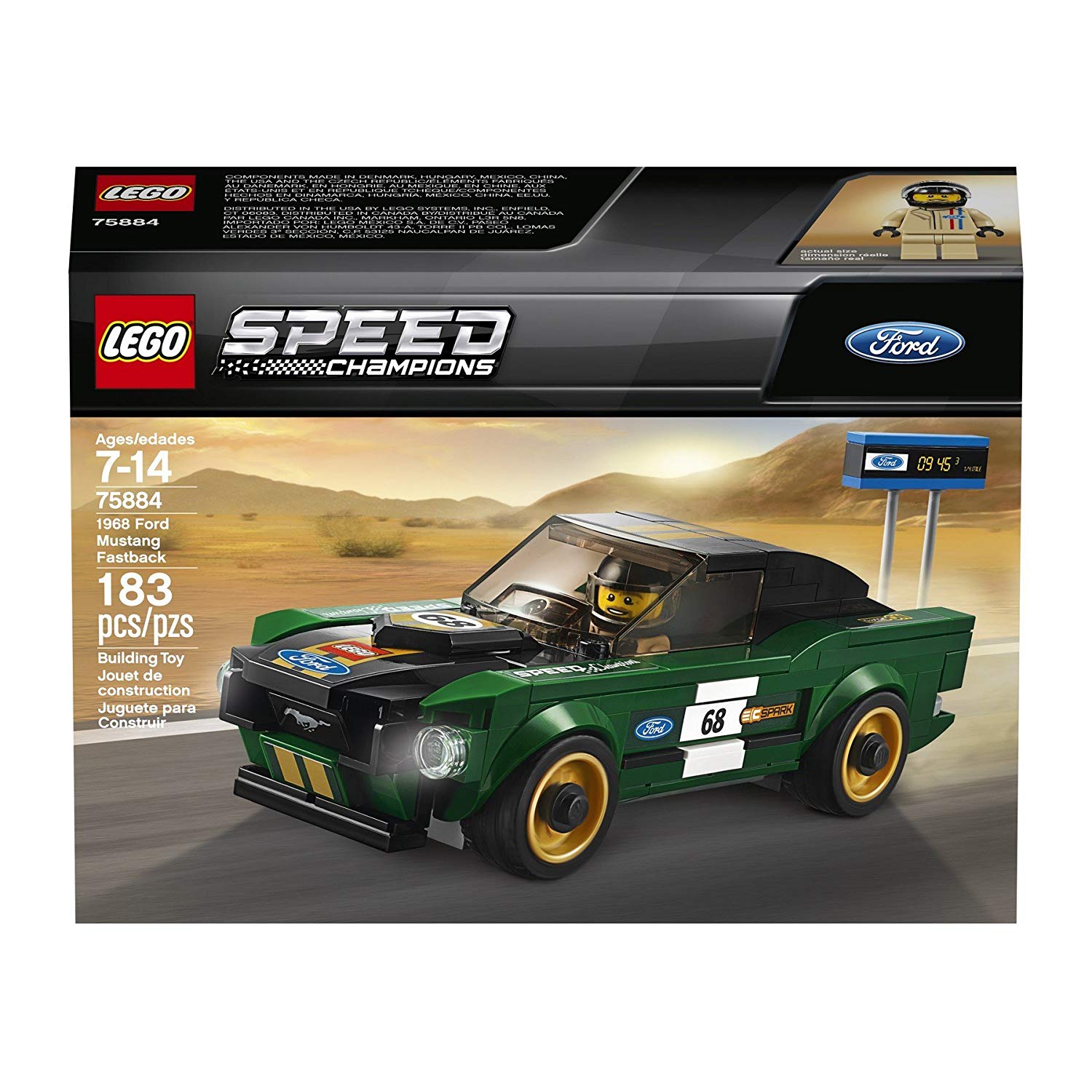 ตัวต่อเสริมทักษะ LEGO ชุด SPEED CHAMPIONS - 1968 Ford Mustang Fastback รุ่น 75884