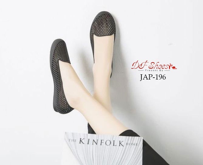 รองเท้าส้นแบนซิลิโคนนิ่ม (สีน้ำเงิน)