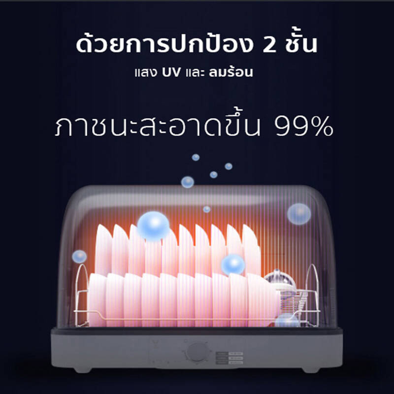 ขายถูก Viomi Disinfection Cabinet 2 in 1 เครื่องอบจานฆ่าเชื้อไวรัสและแบคทีเรีย ด้วยรังสี UV ประกันศูนย์ไทย