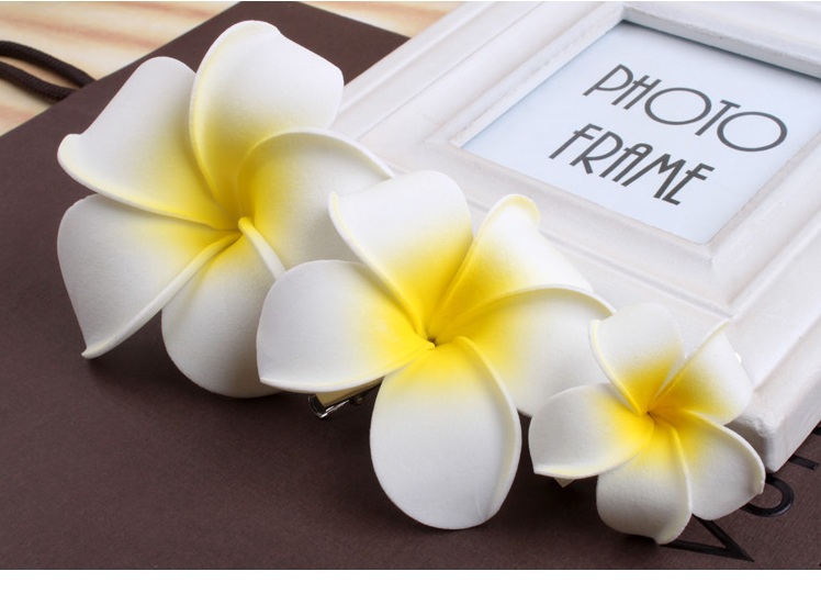 Set 3 ดอก กิ๊บติดผม plumeria กิ๊บ ดอกไม้ ดอกลีลาวดี เกาหลี รวม size ขนาด 5,8,9 เซนติเมตร สีขาว