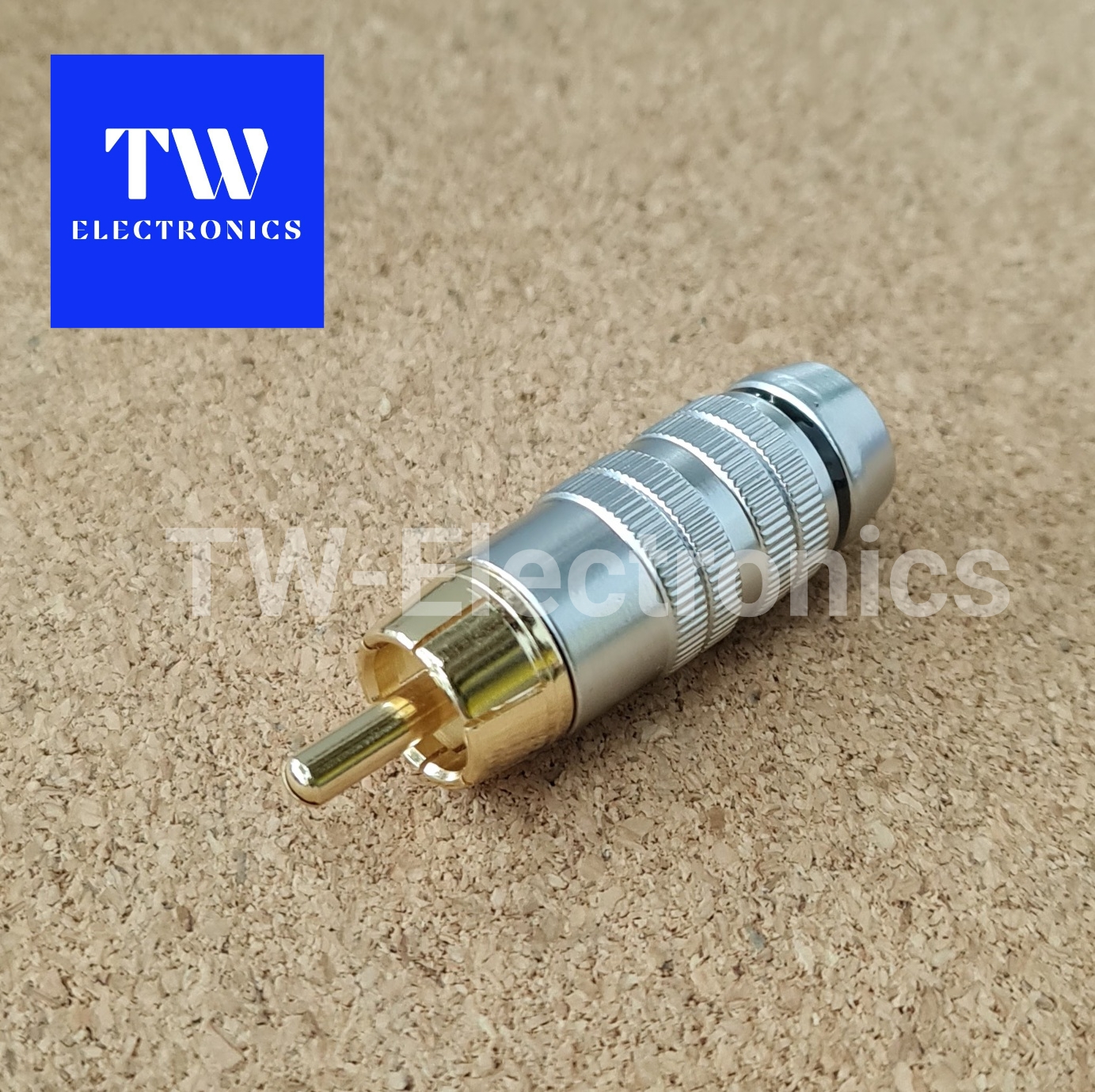 หัวRCA (ตัวผู้) บรอนด์เทา (ท้าย 7-8mm) / คาดสีดำ