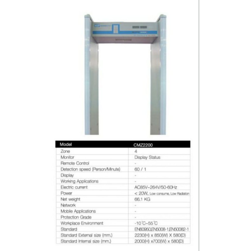 ขายถูก เครื่องตรวจจับโลหะ ประตูตรวจจับโลหะ Walkthrough CMZ2200