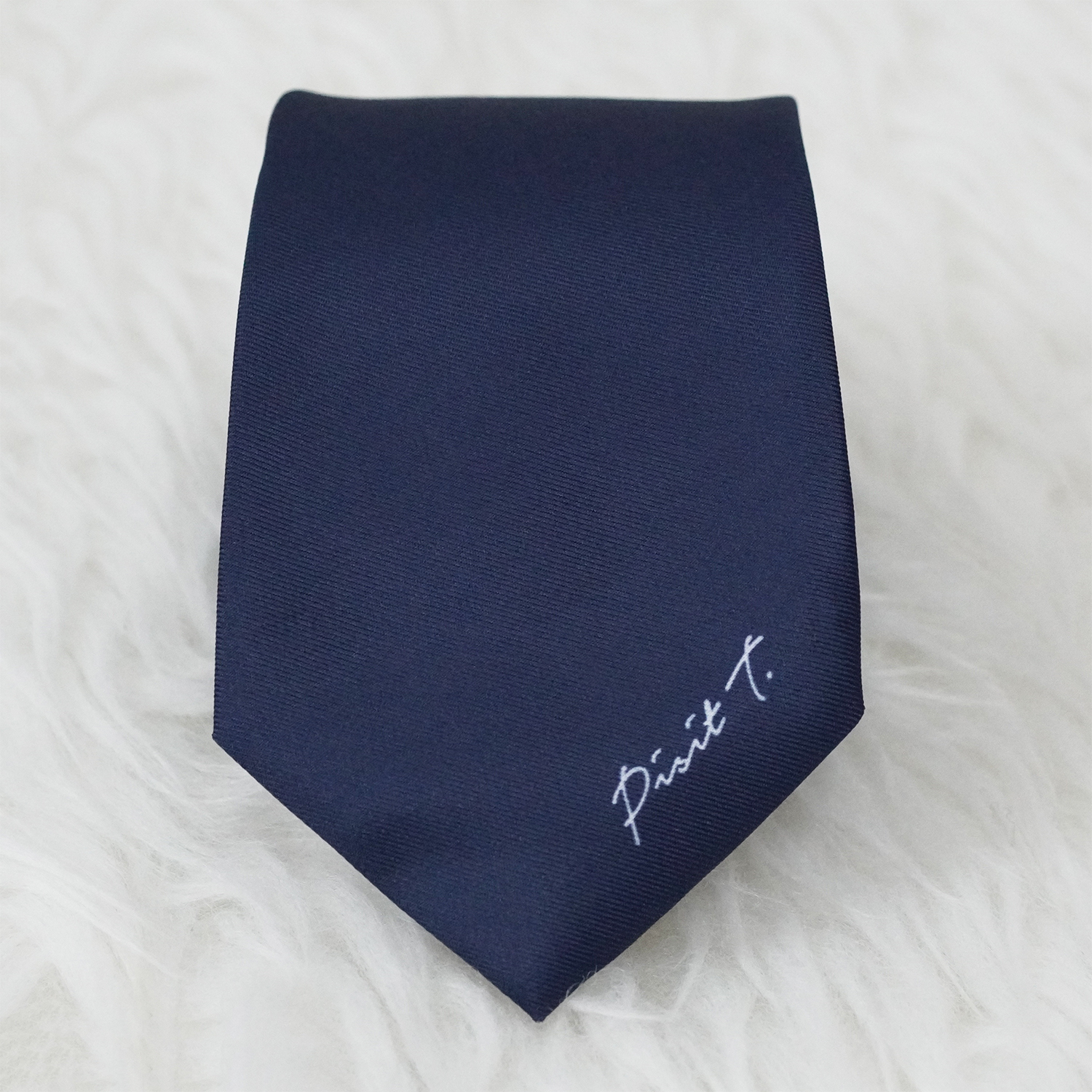 เนคไท สั่งทำใส่ชื่อ ขนาด 3" - Minimal - Floral Frame Navy