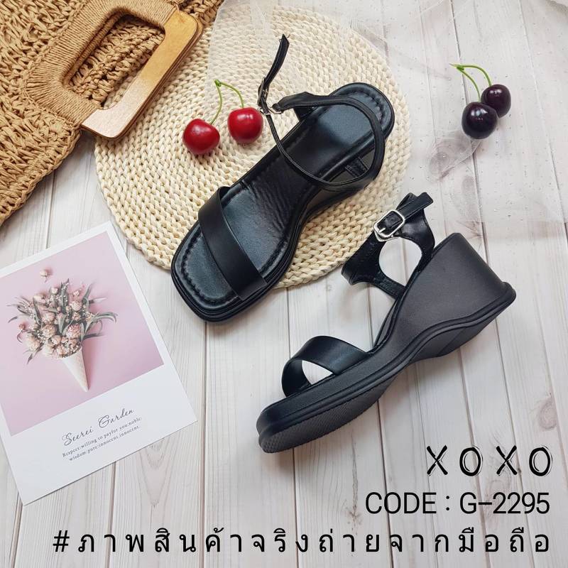 รองเท้าลำลองเสริมส้นpuนิ่ม (สีขาว)