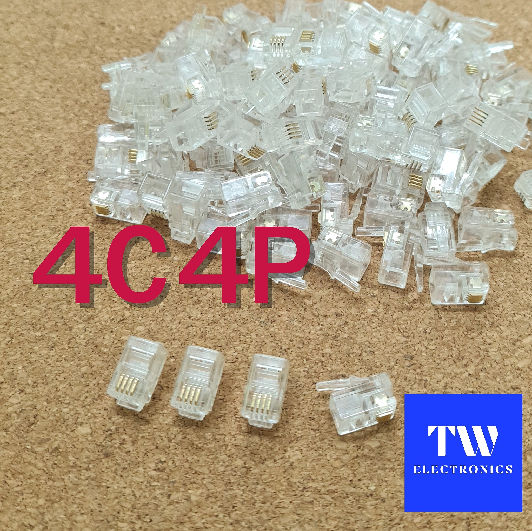 หัวเสียบหูโทรศัพท์บ้าน RJ9, RJ10, RJ22 (4P4C) / TEP003