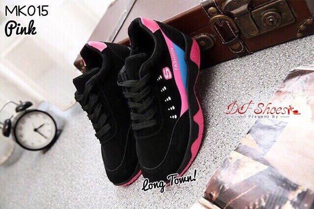 รองเท้าผ้าใบ Sport โลโก้S (สีชมพู)