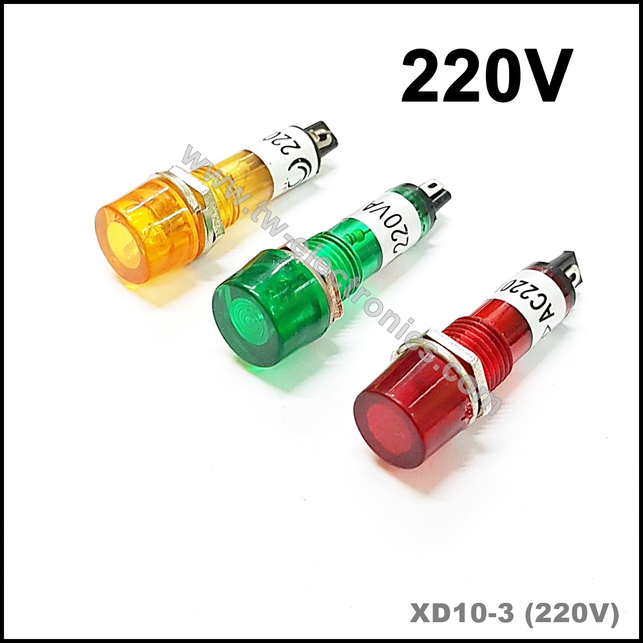 หลอดตู้คอนโทรล 10mm (220V) / XD10-3 Pilot Lamp