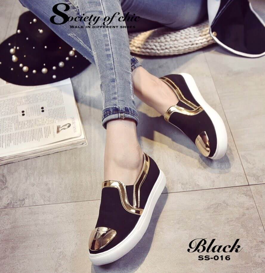 รองเท้า Two Tone Metalic Loafer (สีเทา)