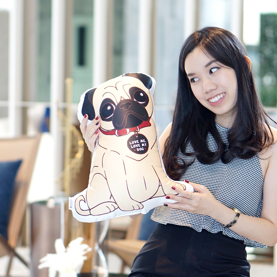 หมอนของขวัญ แบบพร้อมส่ง ลาย หมาปั๊ก Pug Pillow