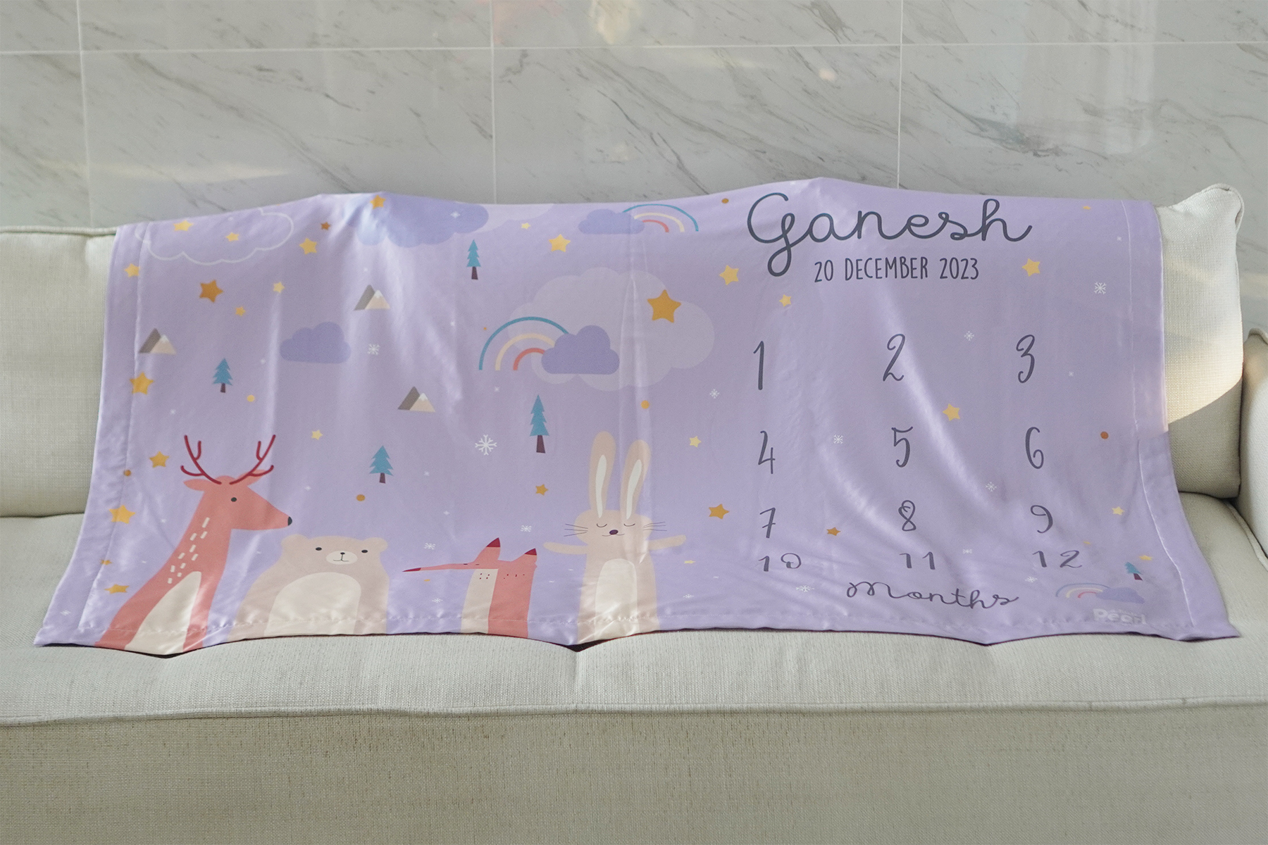 ผ้าห่ม Milestone ลาย Woodland - Lavender
